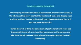 Get to know the scaffolding services you will enjoy