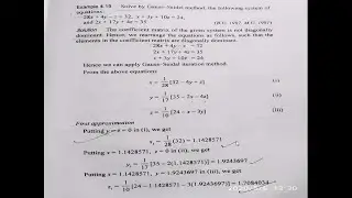 Numerical Analysis: Gauss - Seidel Iterative Method with example in Nepali | Numerical Method