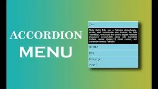 Beautiful Accordion Menu Using HTML & CSS