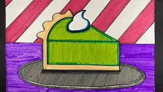 How to draw an easy slice of pie, for kids