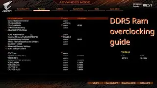 DDR5 Ram overclocking guide on the B650 Aorus Elite Motherboard