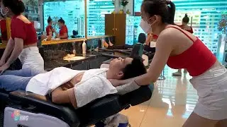 head and back massage, comfort returns instantly | massage in barber shop Vietnam (ASMR)