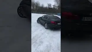 BMW F10 Facelift  535XDrive donuts on snow