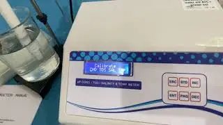 how to use calibrate digital conductivity meter with printer TDS Salinity ATC auto temp probe Eng