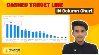 How To Add a Dashed Target Line In Column Chart In Power BI | Power BI Tutorial