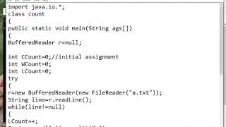 Count the number of lines,words and characters in file
