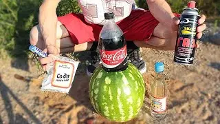 Арбуз vs КОКА КОЛА + Ментос + ГАЗ ! Возможно ЛИ Взорвать Арбуз coca cola ?