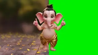 Green Screen Shri Ganesh Walking Animation