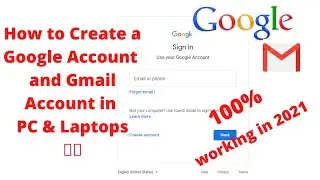 How to Create a Google Account in PC 2021 || Let's Learn || Gmail Account || PC Users💻🖥