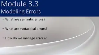 3.3 - Modeling Errors