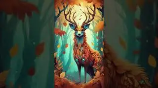 "Mystical Enchantment: An Autumn Spirit in a Vivid Forest"