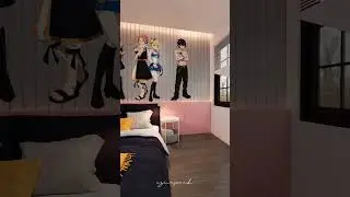 dekorasi kamar anak yang suka anime fairy tails #desainkamar #bedroomdesign #shorts
