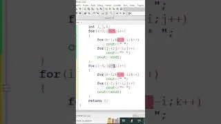 C++ program to print diamond pattern using nested for loop / c++ tutorial for beginners