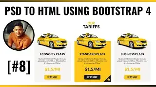 PSD to HTML convert with Bootstrap 4 step by step | Card Section | Responsive Website [#8]