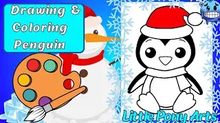 Cute Penguin Drawing and Coloring🐧Жеңіл сурет салу🐧rasm chizish🐧Shirin pingvin chizish #trending#diy