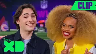 Descendants: The Rise of Red Stars Dara & Joshua Try NFL Flag Football | FOR THE WIN | @disneyxd