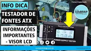 Informações no Visor Lcd do Testador de Fontes Atx - informações importantes! InfoDica #rj #infobrap