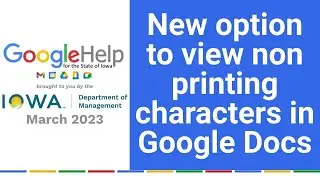 New option to view non printing characters in Google Docs