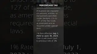 Percentage Tax in the Philippines 