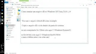 Como instalar um arquivo dll no Windows XP,Vista,7,8,8.1,10