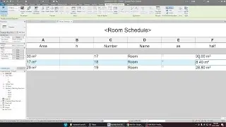 calculate half area of a specific room in revit architecture