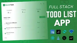 Build Full Stack To-do List App With Athentifcation Using React, Typescript, Next JS