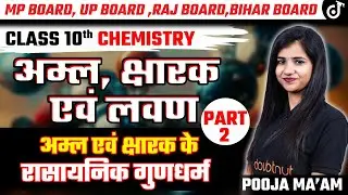 Acids Bases and Salts Class 10 Chemistry | अम्ल एवं क्षारक के रासायनिक गुणधर्म - अम्ल क्षारक एवं लवण