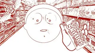 Stretchy Morty Pencil drops his Skittles
