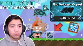 I GOT Rare Aquatic Volcanic Cape + Wings! (5 BGL PROFIT) - Growtopia