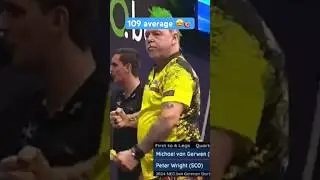 🤩 Peter Wright rasiert MvG 🤩 109 average Darts #shorts Dart 🎯🤩
