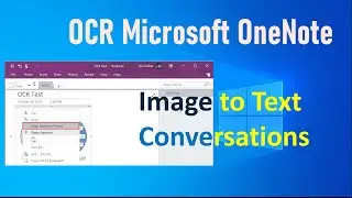 OCR Microsoft OneNote || Image to Text Conversions
