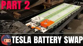 Tesla Battery Swap Part 2 - We Continue To Shove A Model 3 Battery Into A 1950 Jaguar.