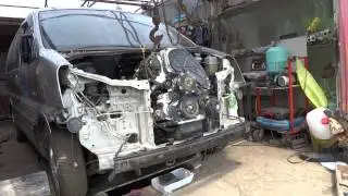 Установка двигателя D4CB Hyundai Starex/H1,2005