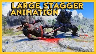 (4K) I SKYRIM SE MOD I Large Stagger Animation