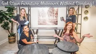 Gel Stain Furniture Makeover Without Sanding *FAST EASY DIY* For Beginners