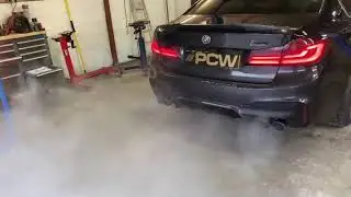 Bmw f90 m5 with ppf/opf removed, resonator mod and backbox mod