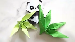 Origami bamboo leaf instructions | How to fold paper leaves | Panda love bamboo craft ideas