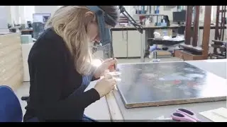 Conservation: Flowers in a Glass Vase painting