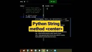 python string method center | python tutorial 