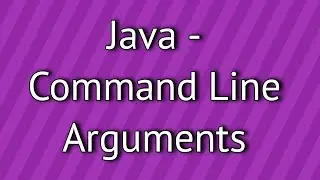 Java Command Line Arguments