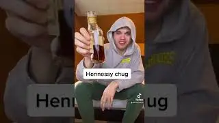 Leach chugs a full bottle of Hennessy