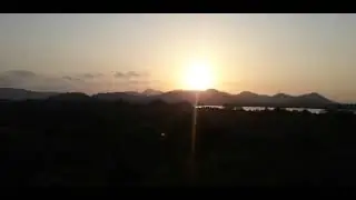 Sun set ____ while travell on the train
