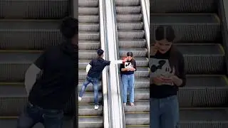 chick touching prank 😍 in Escalator 