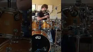 Groovin' with the band on DW collectors series burnt orange glass drums