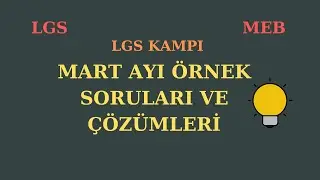#LGS2020 #2006TAYFA LGS MEB MART AYI ÖRNEK SORULARI VE ÇÖZÜMLERİ MUTLAKA İZLEYİN :)