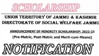 Scholarship Pre Matric Post Matric And Merit Cum Means Notification