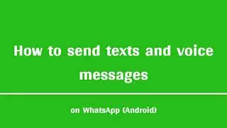 Send texts and voice messages on WhatsApp (Android Version)