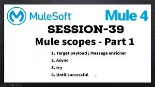 MuleSoft | Mule ESB 4 | Session 39 |  Mule Scopes | Target Payload, Async, Try and Until Successful