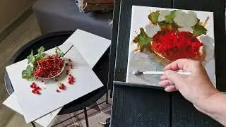 Красная смородина. Живопись маслом.