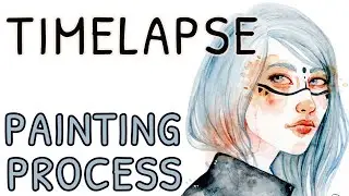 Blue - watercolor painting timelapse